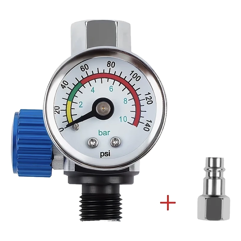 Регулятор тиску повітря з манометром для фарбопульта + швидкоз'ємний штуцер
