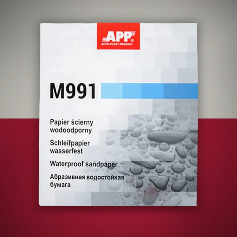 APP M991 — водостійкий шліфувальний папір, аркуш 230 × 280 мм