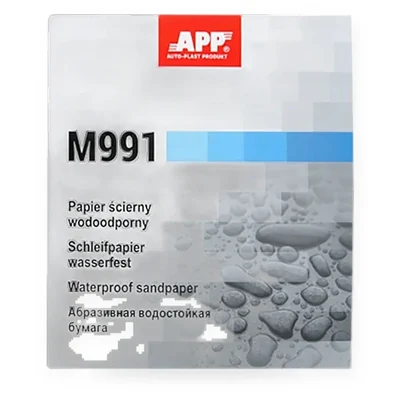 APP M991 — водостійкий шліфувальний папір, аркуш 230 × 280 мм